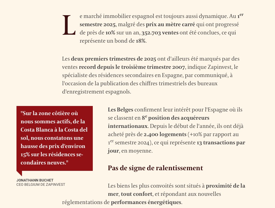 2025 08 25 Lecho 13 achats bleges par jour en espagne 2