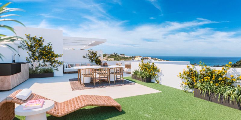 la terrasse d'un appartement en bord de mer en Andalousie, fantastique !